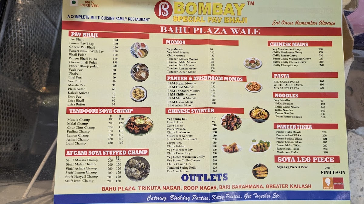 Menu Bombay Special Pav Bhaji - Best Pav Bhaji In Jammu-1