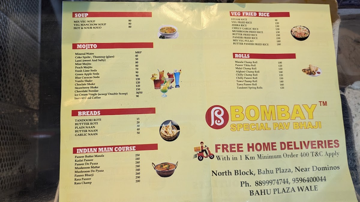 Menu Bombay Special Pav Bhaji - Best Pav Bhaji In Jammu-2